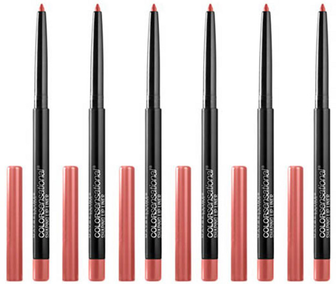 메이블린 컬러센세이셔널 셰이핑 립 라이너 0.28g, 125 Magnetic Mauve, 6개