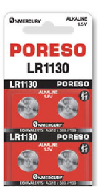 [일반우편발송] 포레소 LR1130 알카라인 버튼셀 1.5V, 1개, 4개입