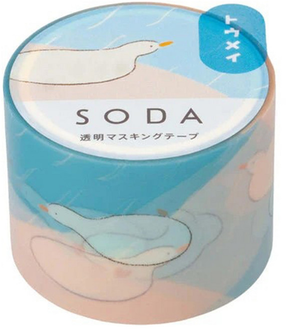 킹짐 소다 투명 마스킹테이프 C, 워터 플레이, 1개