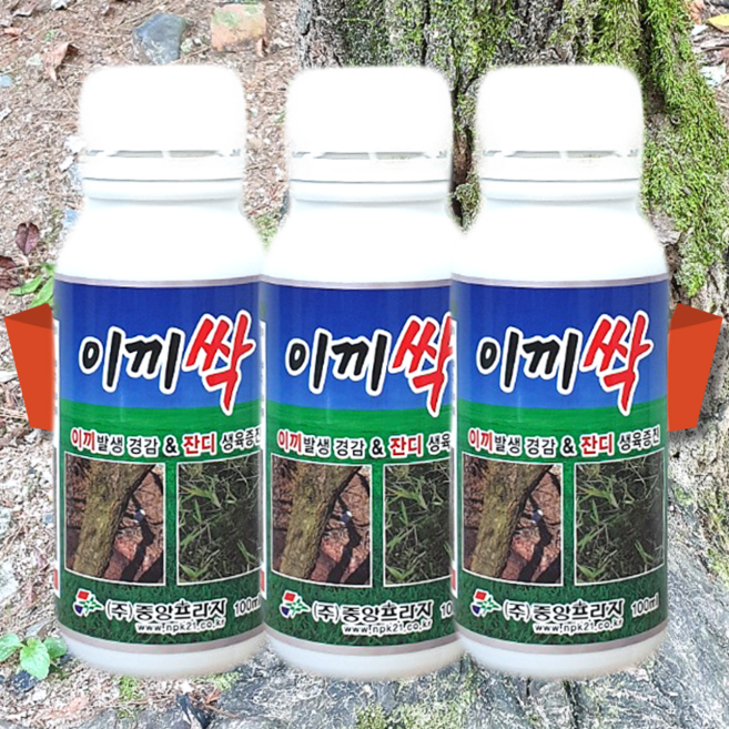 이끼싹 100ml 산소 묘지 잔디 화분 이끼 청태 제거제 잔디영양제, 3개
