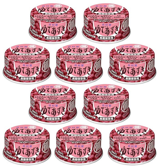 이무라야 비축용 삶은 팥 85g×10개 장기보존가능 비상식량 칼로리 보급, 1g, 1개