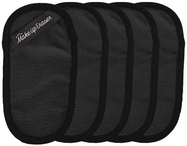 오리지널 MakeUp Eraser 미니 프로 5팩 방수 마스카라 아이라이너 파운데이션 립스틱 자외선 차단 등을 포함한 물만으로 모든 메이크업을 지울 수 있습니다! 시크, Chic Black