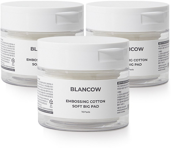 100% 순면패드 비건코튼패드 유기농화장솜 리필화장솜 저자극패드 에센스패드 (70매입), 70매입, 3개