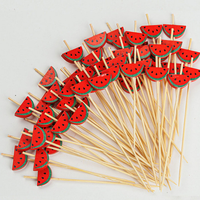 BenF Home 피크닉 꼬지 수박 캠핑 도시락 소풍 파티 용품 소품 대용량 다용도 과일 간식 꼬치 요지 꽂이 포크 데코 장식 일회용 이쑤시개 손님 대접 홈 베이킹, 1세트