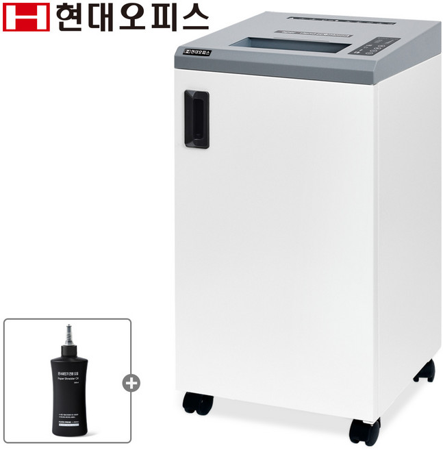 현대오피스 페이퍼프랜드 방문설치 국산 대형 문서세단기 PK-M230MM(+세단기오일) 저소음 20매 세단 55L 보안 1등급 파쇄기 세절기, 화이트, PK-M230MM