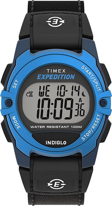 Timex 유니 익스페디션 CAT 33mm 시계 블랙/블랙 Expedition CAT 중간 사이즈 33mm, 블랙/블루