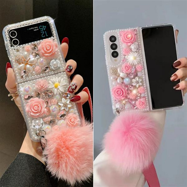 갤럭시 z플립 폴드 7 6 5 4 3 예쁜 로즈 크리스탈 보석 큐빅 데코덴 반짝이 글리터 레진 하드 지플립 제트폴드 케이스