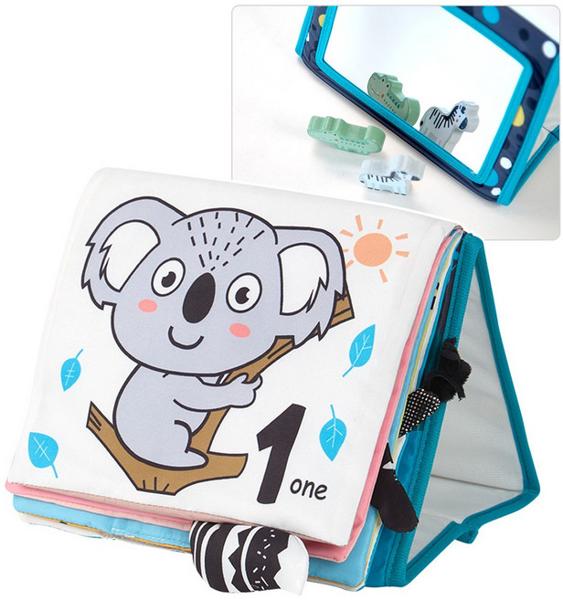 아기 거울 헝겊책 바스락 촉감 꼬리 오감놀이 터미타임 미러북