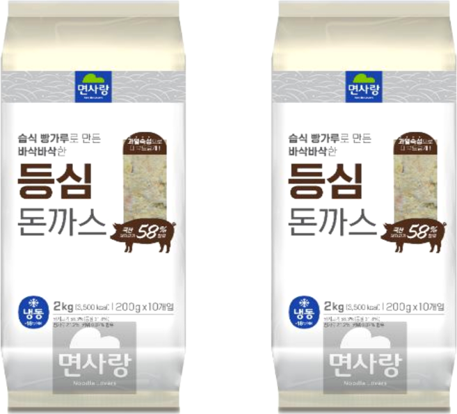 면사랑 등심돈까스, 2kg, 2개
