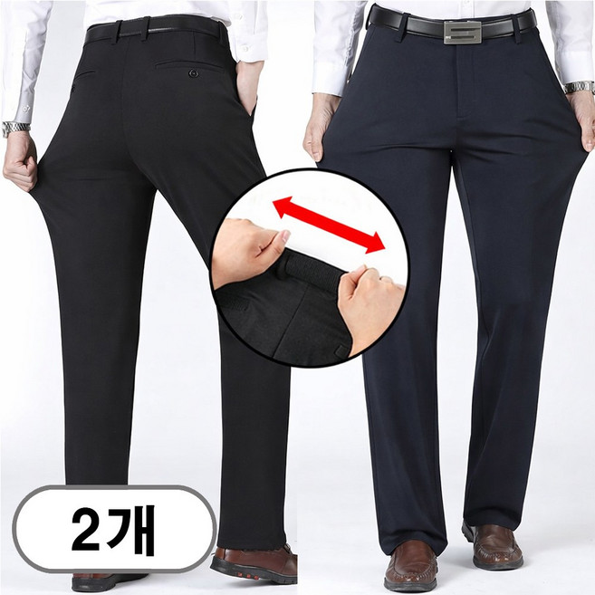 차쿠 1+1 4계절 남성 정장 바지 기지 바지 스판 바지 아빠바지 아저씨바지 중년바지 출퇴근바지 빅사이즈 4계절(하/동절기 기모)