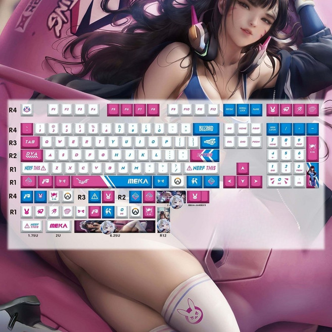 오버워치 디바 D.Va 기계식 키보드 염료승화 PBT 체리 키캡