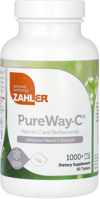 Zahler Pure Way-C 비타민C 및 바이오플라보노이드 1 000mg 90정 (판매가 중단된 상품) Zahler (잘러), 1개