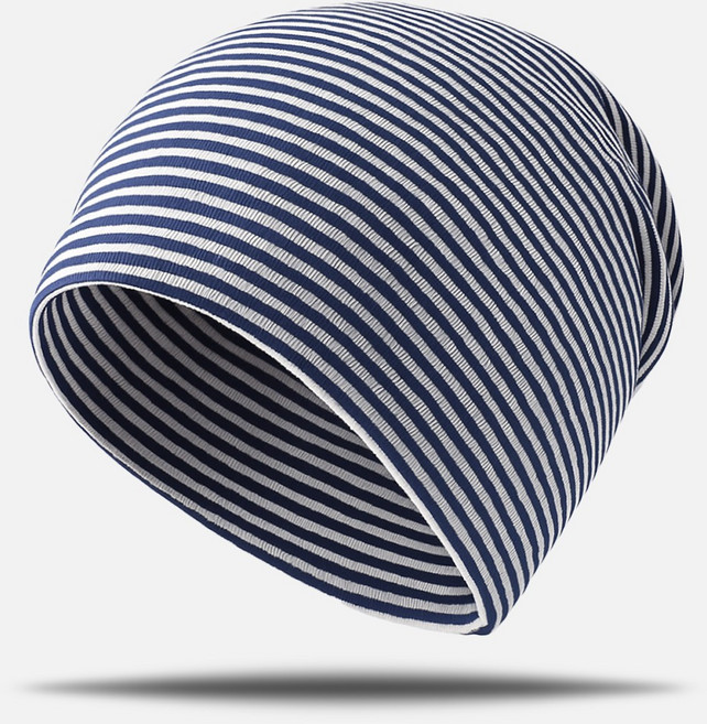 팸드님 국내제작 순면 코튼 스트라이프 수면비니 민감피부 중년여성 실내 두건 항암 모자