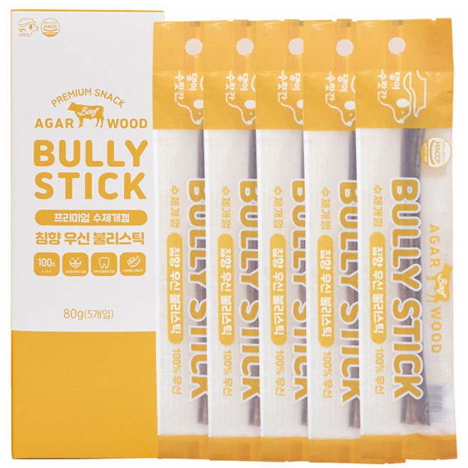 댕이수랏간 침향 우신 불리스틱 강아지 수제간식 덴탈 개껌, 80g, 1박스