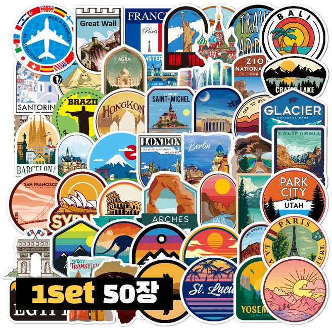 토잉리빙 캐리어 노트북 DIY 꾸미기 방수 스티커, 세계지도