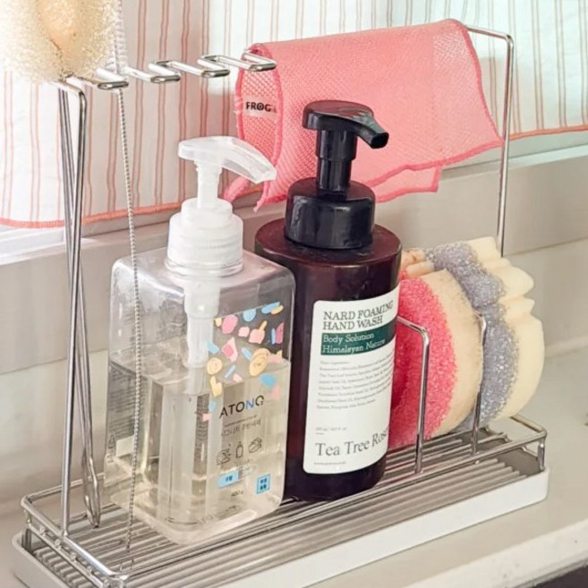 더홈스 올인원 스텐 304 싱크대 정리 거치대, 1개