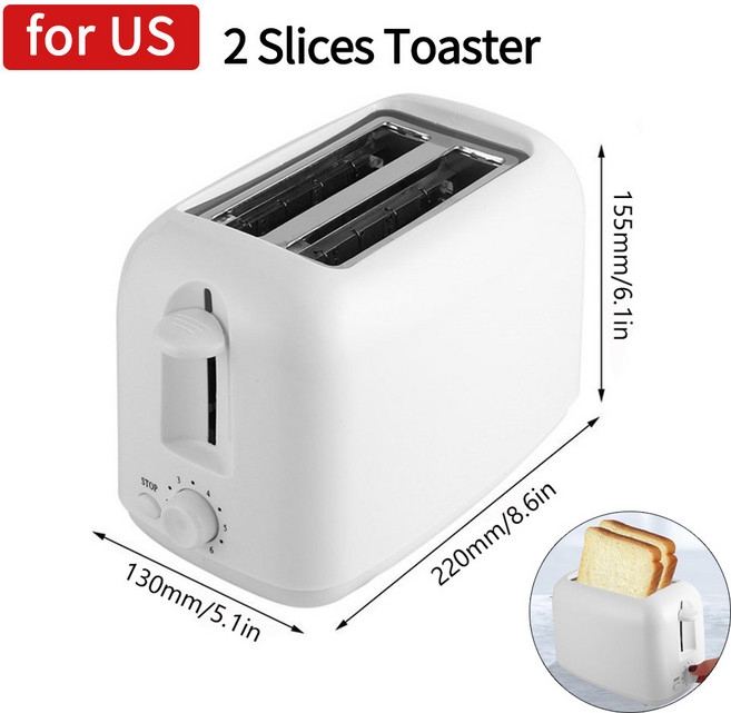 자동 샌드위치 아침 식사 메이커 전기 토스터 부스러기 트레이 베이킹 머신 가지 브라우닝 옵션 800W 슬라이스, 01 Bread Machine US_01 CHINA