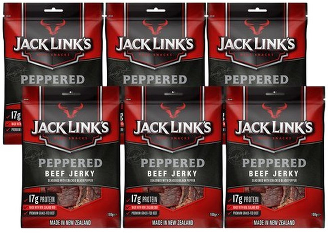 잭링크스 페퍼드 100gX6팩 육포 소고기육포, 100g, 6개