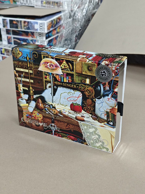 CHARLES WYSOCKI 1000片 縫紉機貓咪拼圖, 如圖所示, 1個, 1個