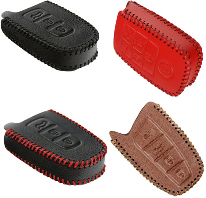 올뉴프라이드전용 자동차 스마트 키홀더 1세트 10호, (02)검정 레드스티치