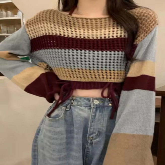 포근쓰 봄 니트세트 Y2K 포인트 크롭니트