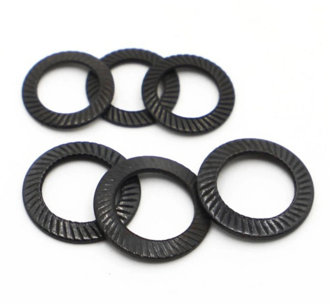 M3 M4 M5 M6 M8 M10 M12 M14 M16 블랙 탄소강 와셔 듀얼 페이스 DIN9250, 08 M4 10pcs