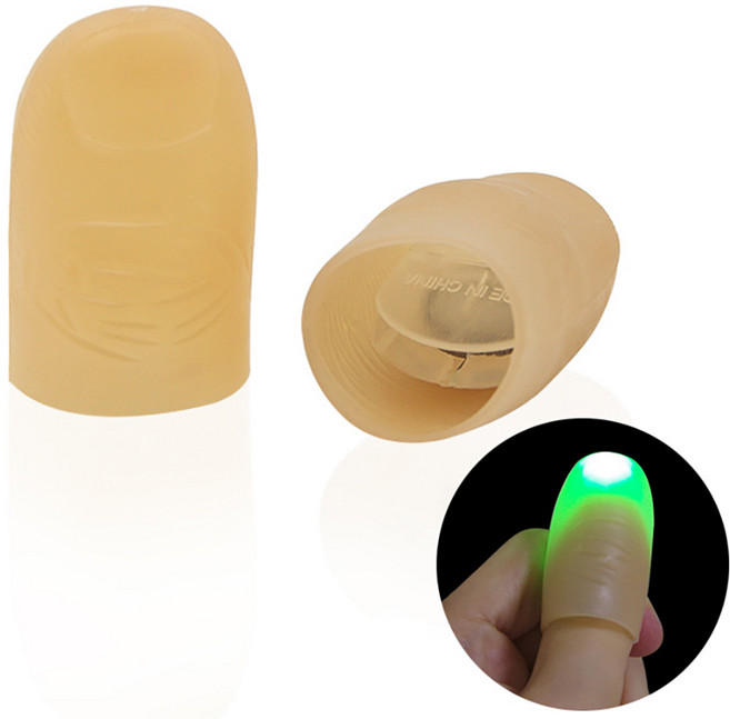 핑거 라이트 손가락 마술 불빛 골무 파티용품 그린2P, 2개, 그린