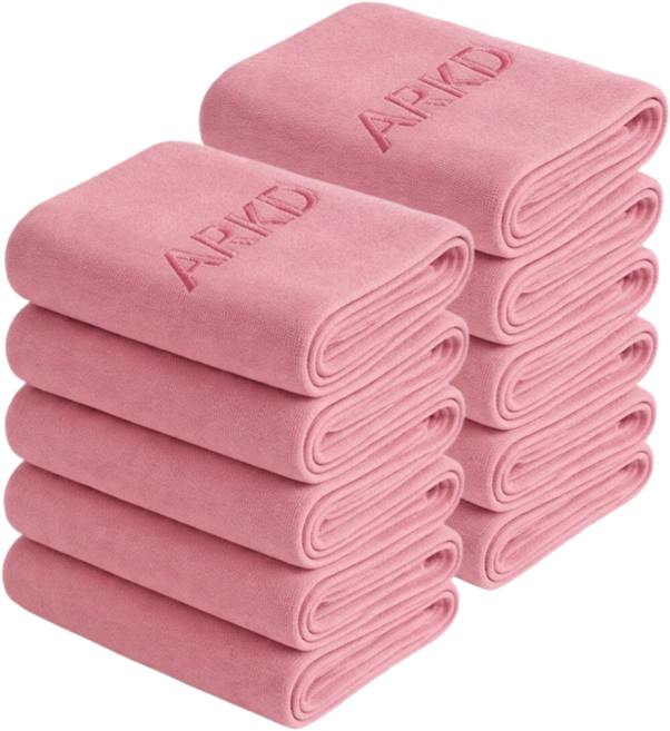 아크디 먼지없는 호텔 고급 수건, 10개, 로즈핑크