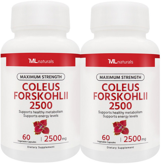 [미국빠른직구] 신제품 마이라이프 내추럴스 콜레우스 포스콜린 2500mg, 2개, 60정