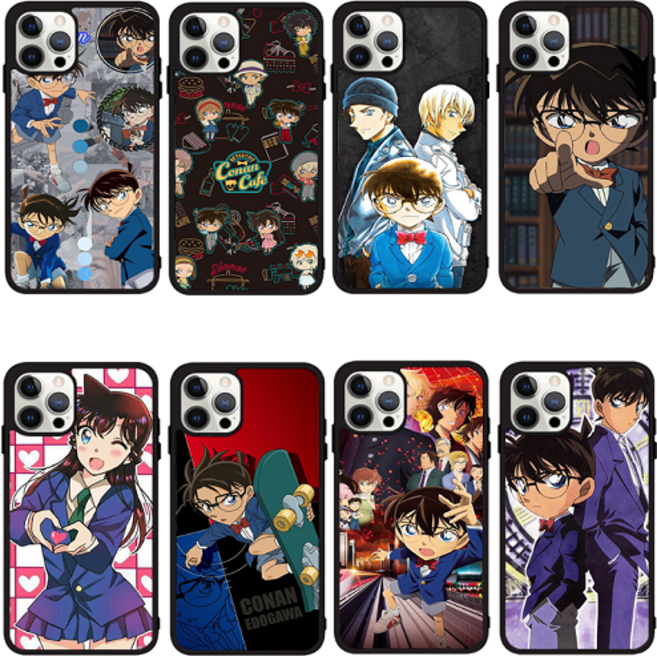 명탐정코난 아이들선물 black범퍼케이스 갤럭시S23 S23울트라 A10E 신비폰1 벨벳 A24 A34 A54 X커버5 아이폰12프로 아이폰13 아이폰13프로