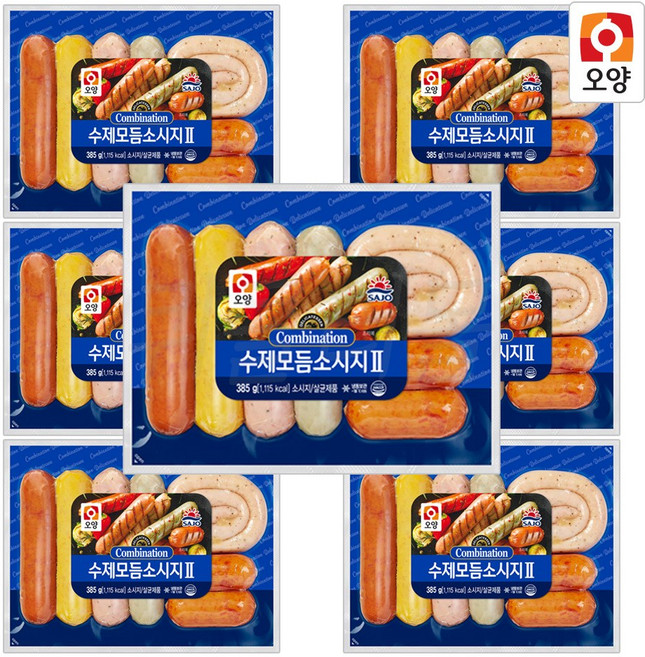 [사조오양] 수제 모듬 소시지 385g 냉동, 7개