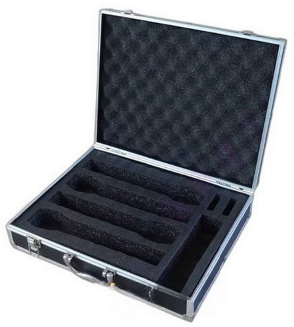 마이크 보관함 알루미늄박스 무선마이크 하드 케이스 실버 4팩, 검정 4팩, 1개, 1개, 검정 4팩