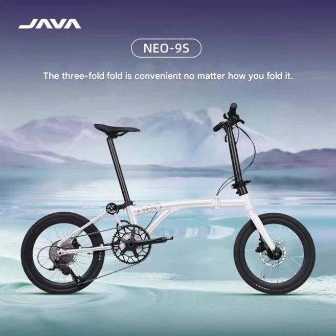 자바 네오3 트라이폴드 접이식 자전거 16인치 349 20인치 액슬-스루 오일 디스크 휴대용 9단, [00] 20 inch 406, [01] rear 9 speed, [00] white