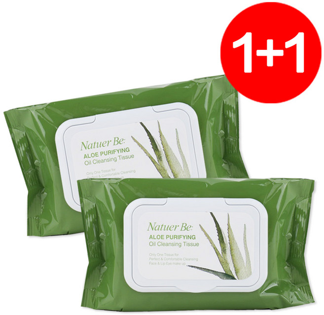엔프라니 알로에 퓨리파잉 오일 클렌징티슈1+1, 60매입, 1개