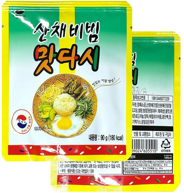 동방푸드 산채비빔 맛다시 양념, 90g, 3개
