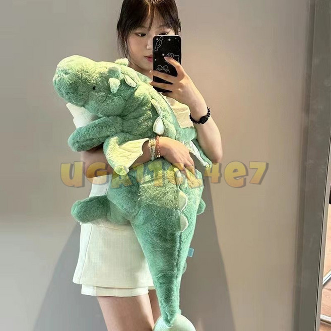 小飛龍恐龍毛絨玩具抱枕夾腿抱睡公仔, 1個, 綠色款,特大號全長約130cm