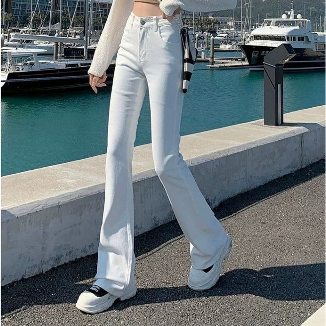 에쥬아 여성 슬림핏 부츠컷 데님청바지 하이웨스트 힙업 나팔바지