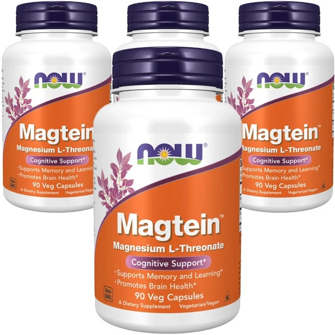 나우푸드 마그테인 마그네슘 L-트리오네이트 베지 캡슐, 4개, 90정 - 쿠팡