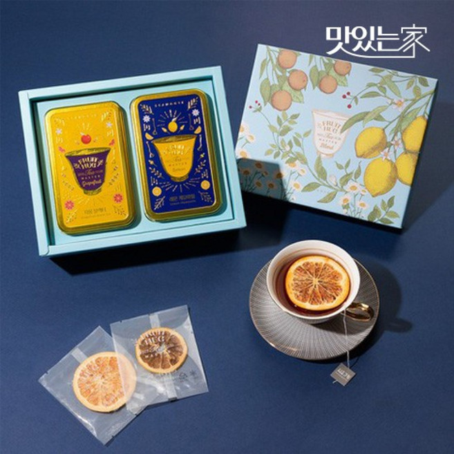 쌍계명차 과일 허그 티캔 2입 선물세트+쇼핑백, 자몽 블랙티, 1개