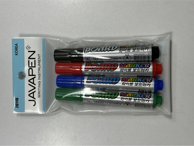 자바펜 화이트 보드 수성 마카펜 4개입 색상선택, 1개, 흑청적녹