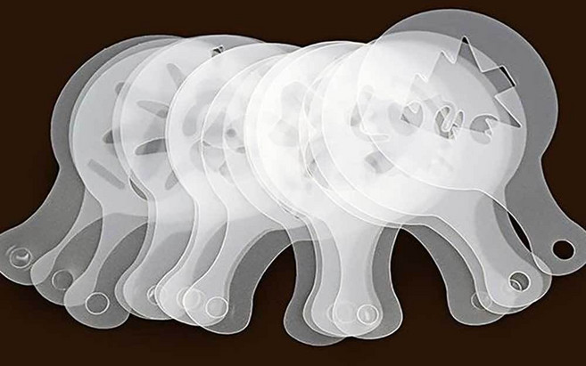 라떼아트틀 도안 16종 실재료 스텐 커피용품 hes+4466fe