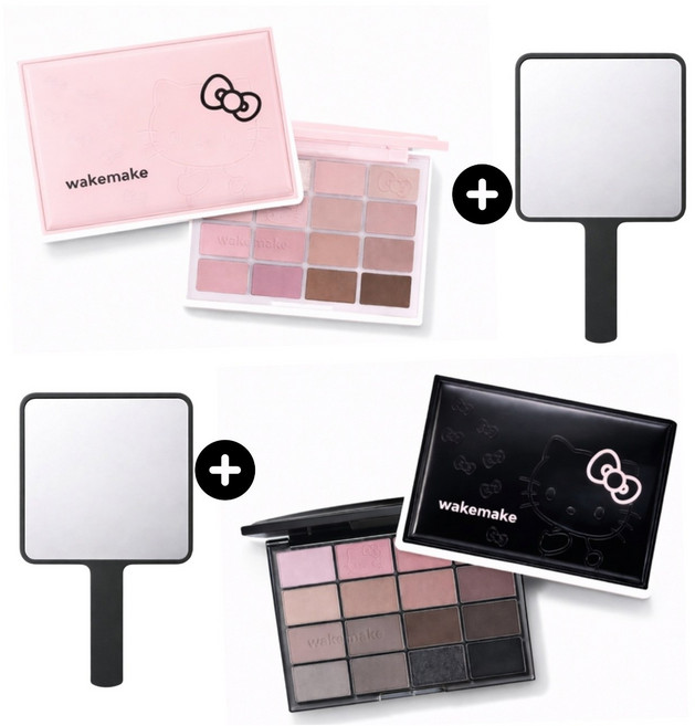 웨이크메이크 헬로키티 블랙에디션 소프트 블러링 아이 팔레트+블랙손거울(사은품), 28 스모키 허쉬 블러링, 1개