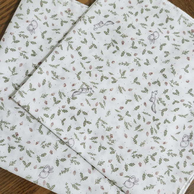 국산 순면 무형광 빅사이즈 45x45cm 가제 엠보면 나염 손수건 10장