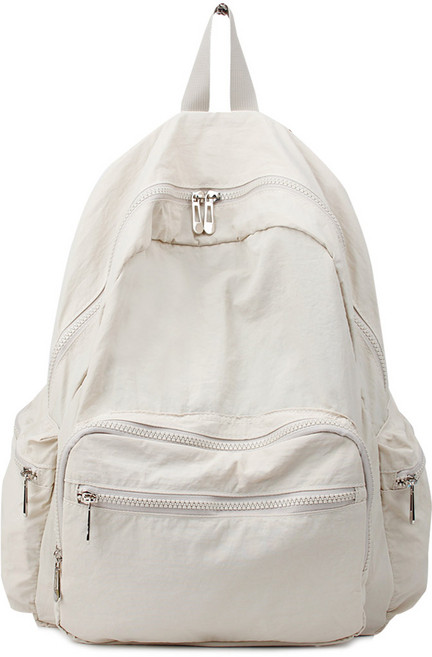 내츄럴핏 가벼운 캐주얼 스포티한 무지 경량 바스락 지퍼 포켓 책가방 스트릿 데일리 백팩