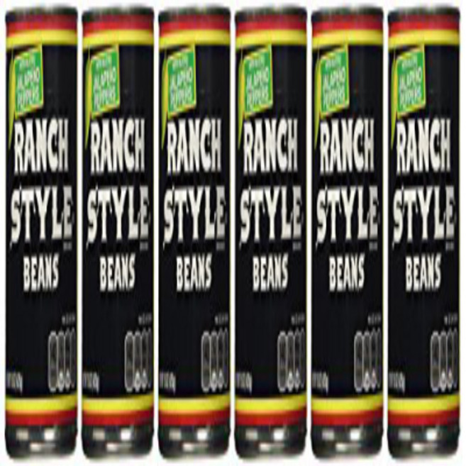 Ranch Style Beans Sliced Jalapeno Peppers 15oz Can (Pack of 6) 랜치 스타일 콩 얇게 썬 할라피뇨 고추 15온스 캔(6팩), 6개, 425g