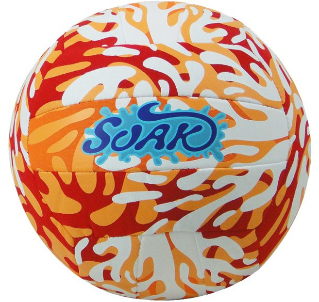 SOAK 珊瑚圖案排球 柔軟耐磨 室內外通用 標準比賽尺寸, 1個, 紅色