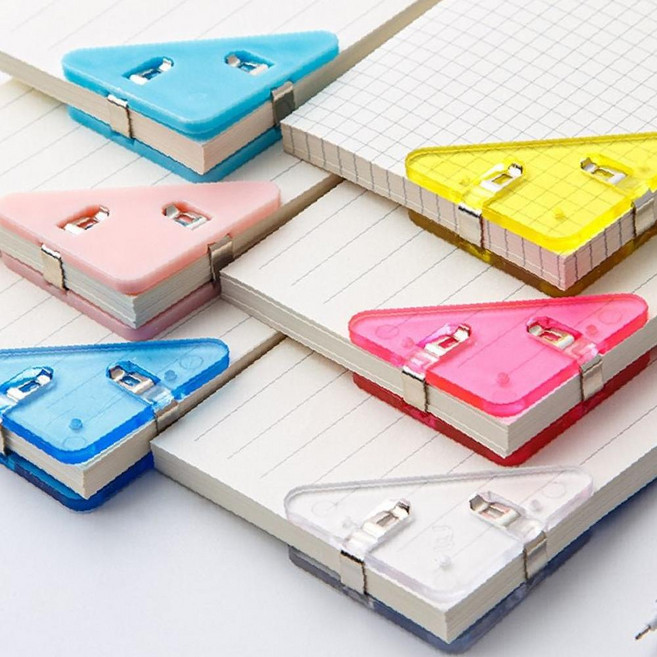 (별별창고)책고정집게 북스토퍼 북홀더 모서리 OC_0404TG, 코너집게(투명 핑크)