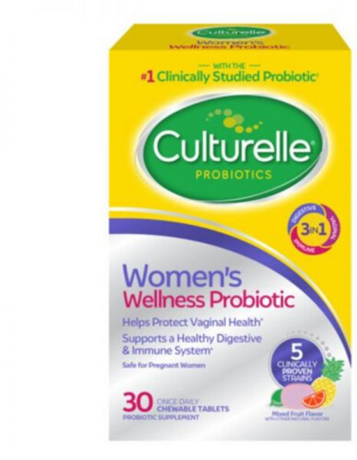 Culturelle 컬처렐 여성 유산균 30 츄어블 태블릿 프로바이오틱스 영양제, Culturelle 컬처렐 여성 유산균 30 츄어블 태, 1개