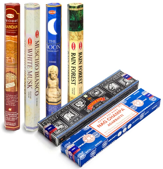 HEM+나그참파 20개입+40g 콤보세트 1+1 인센스스틱, HEM 레인포레스트 20개입 + 나그참파 40g - 쿠팡