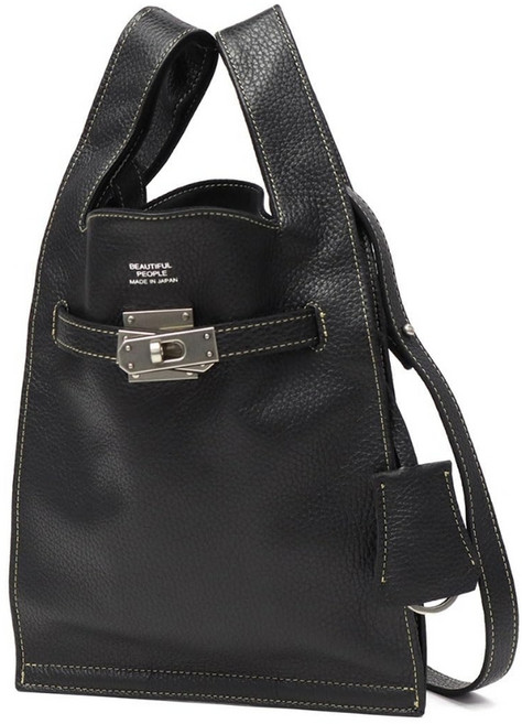 [Beautiful People] 뷰티풀 피플 2WAY 가죽 숄더백 미니 토트백 611951 블랙